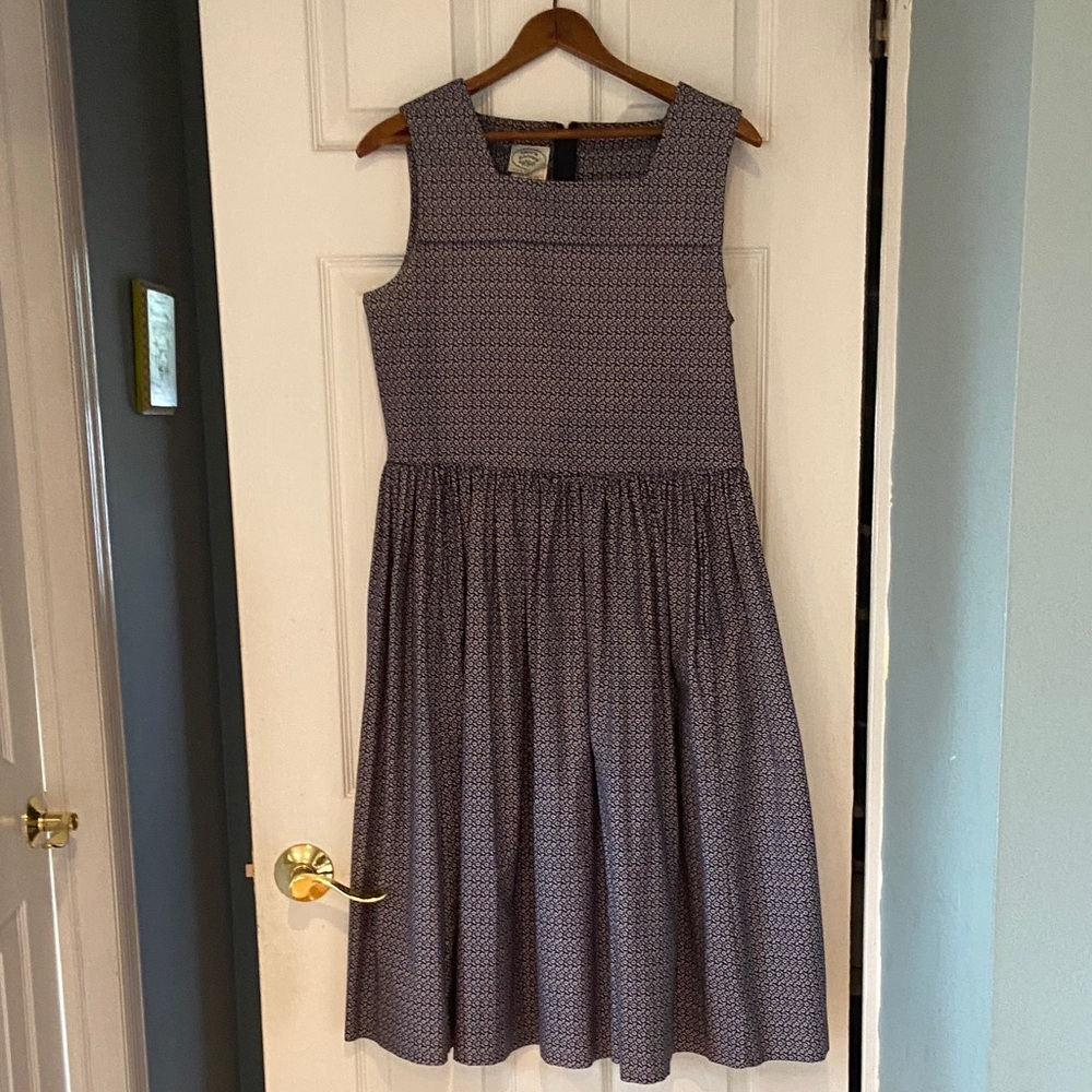 Laura Ashley Vintage Navy and White Floral Dress Teen size 12